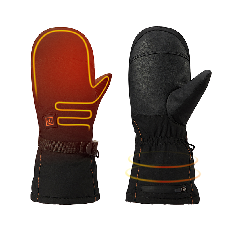 2200mAh winter elektrische beheizte Lederhandschuhe, wasserdichte Heizhandschuhe zum Angeln